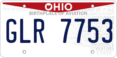 OH license plate GLR7753
