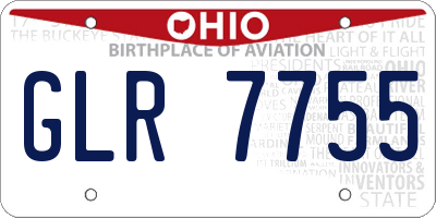 OH license plate GLR7755