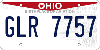 OH license plate GLR7757