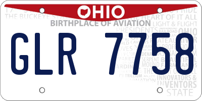 OH license plate GLR7758
