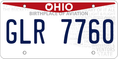 OH license plate GLR7760