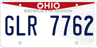 OH license plate GLR7762