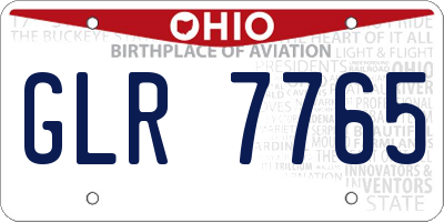 OH license plate GLR7765