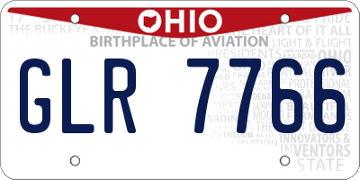 OH license plate GLR7766