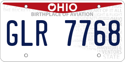 OH license plate GLR7768