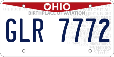 OH license plate GLR7772