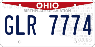 OH license plate GLR7774