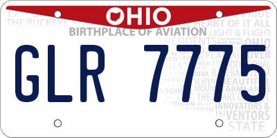 OH license plate GLR7775
