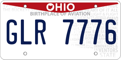 OH license plate GLR7776