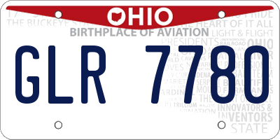 OH license plate GLR7780