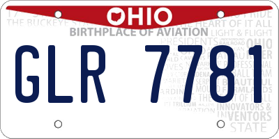 OH license plate GLR7781