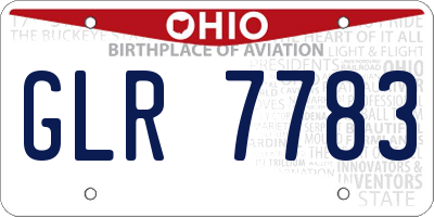 OH license plate GLR7783