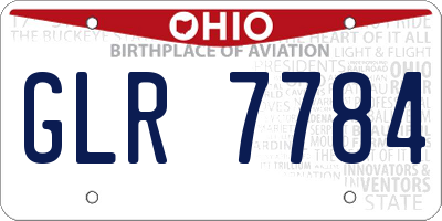 OH license plate GLR7784