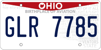 OH license plate GLR7785