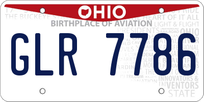 OH license plate GLR7786