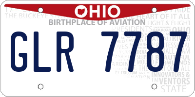OH license plate GLR7787