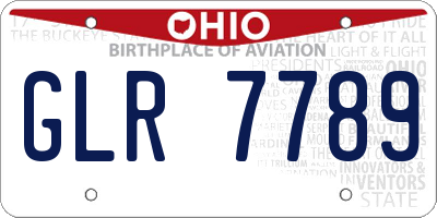OH license plate GLR7789