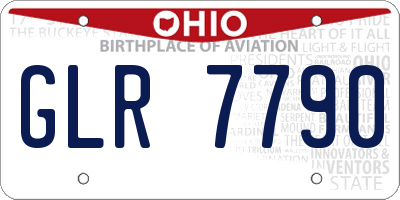 OH license plate GLR7790