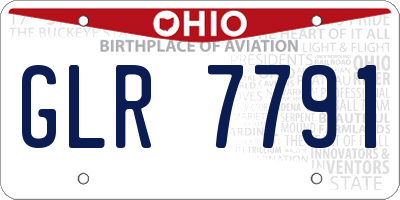 OH license plate GLR7791