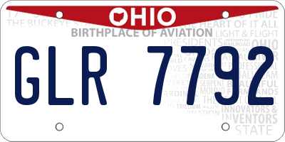 OH license plate GLR7792