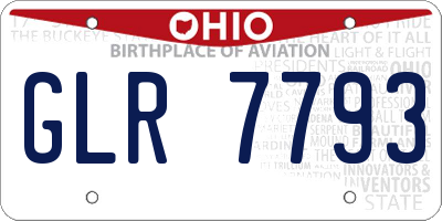 OH license plate GLR7793