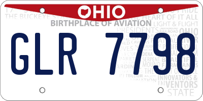 OH license plate GLR7798