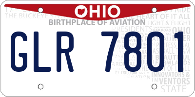 OH license plate GLR7801