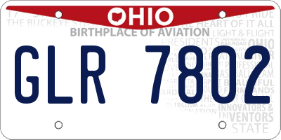 OH license plate GLR7802