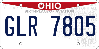 OH license plate GLR7805