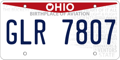 OH license plate GLR7807