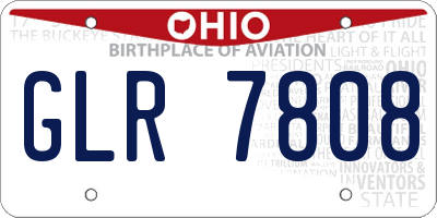 OH license plate GLR7808