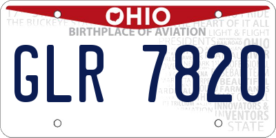 OH license plate GLR7820