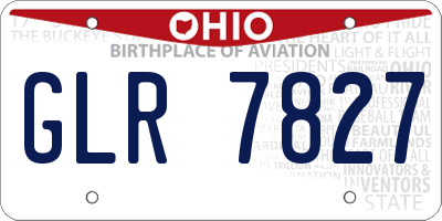 OH license plate GLR7827