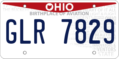 OH license plate GLR7829
