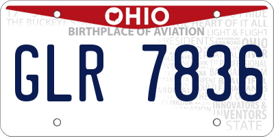 OH license plate GLR7836