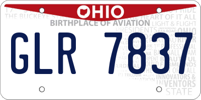 OH license plate GLR7837