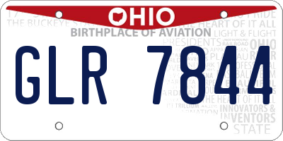 OH license plate GLR7844
