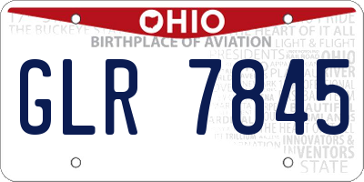 OH license plate GLR7845