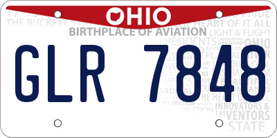 OH license plate GLR7848