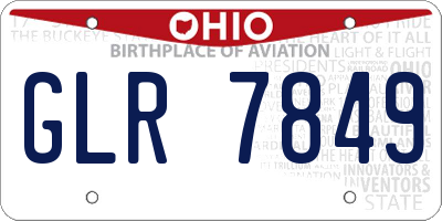 OH license plate GLR7849