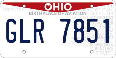 OH license plate GLR7851