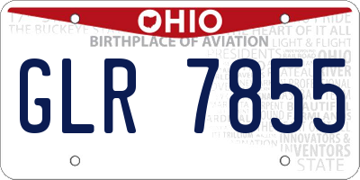 OH license plate GLR7855