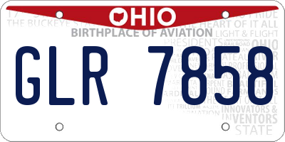 OH license plate GLR7858