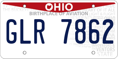 OH license plate GLR7862