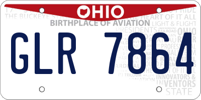 OH license plate GLR7864