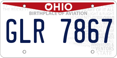 OH license plate GLR7867