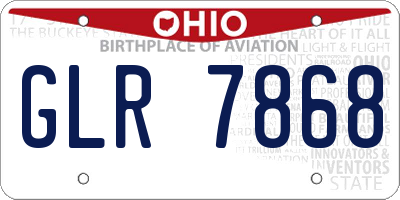 OH license plate GLR7868