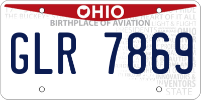 OH license plate GLR7869