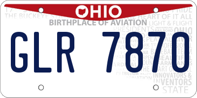 OH license plate GLR7870