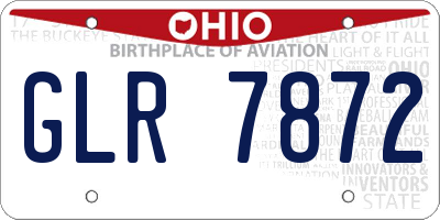 OH license plate GLR7872